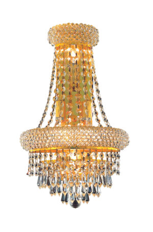 Primo 4 light Gold Wall Sconce Clear Royal Cut Crystal