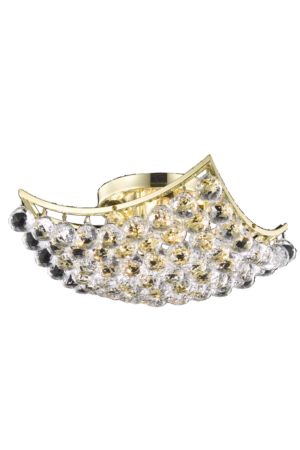 Corona 4 light Gold Flush Mount Clear Royal Cut Crystal