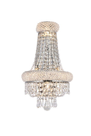 Primo 4 light Chrome Wall Sconce Clear Royal Cut Crystal