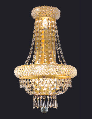 Primo 4 light Gold Wall Sconce Clear Royal Cut Crystal