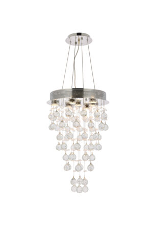 Galaxy 7 light Chrome Pendant Clear Royal Cut Crystal