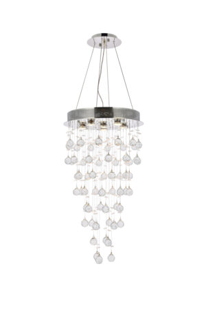 Galaxy 6 light Chrome Pendant Clear Royal Cut Crystal