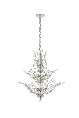 Orchid 13 light Chrome Chandelier Clear Royal Cut Crystal
