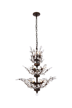 Orchid 13 light Dark Bronze Chandelier Clear Royal Cut Crystal