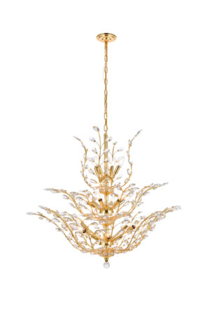 Orchid 18 light Gold Chandelier Clear Royal Cut Crystal