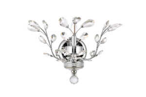 Orchid 1 light Chrome Wall Sconce Clear Royal Cut Crystal