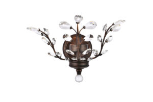 Orchid 1 light Dark Bronze Wall Sconce Clear Royal Cut Crystal