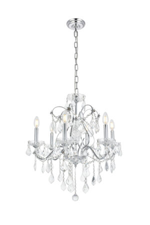 St. Francis 6 light Chrome Chandelier Clear Royal Cut Crystal