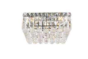 Maxime 5 light Chrome Flush Mount Clear Royal Cut Crystal