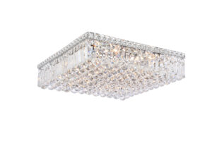 Maxime 12 light Chrome Flush Mount Clear Royal Cut Crystal