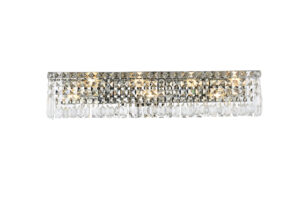 Maxime 7 light Chrome Wall Sconce Clear Royal Cut Crystal