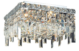 Maxime 5 light Chrome Flush Mount Clear Royal Cut Crystal