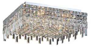 Maxime 12 light Chrome Flush Mount Clear Royal Cut Crystal