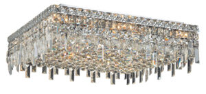 Maxime 13 light Chrome Flush Mount Clear Royal Cut Crystal