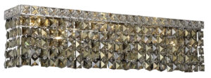 Maxime 3 light Chrome Wall Sconce Golden Teak (Smoky) Royal Cut Crystal