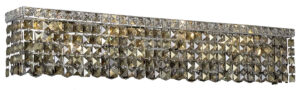 Maxime 6 light Chrome Wall Sconce Golden Teak (Smoky) Royal Cut Crystal