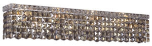 Maxime 8 light Chrome Wall Sconce Golden Teak (Smoky) Royal Cut Crystal