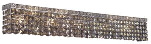 Maxime 10 light Chrome Wall Sconce Golden Teak (Smoky) Royal Cut Crystal