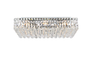 Maxime 6 light Chrome Flush Mount Clear Royal Cut Crystal