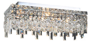 Maxime 4 light Chrome Flush Mount Clear Royal Cut Crystal