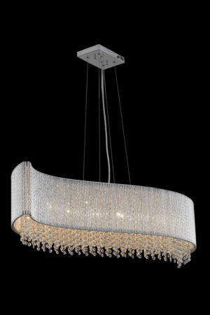 Influx 8 light Chrome Pendant Clear Royal Cut Crystal