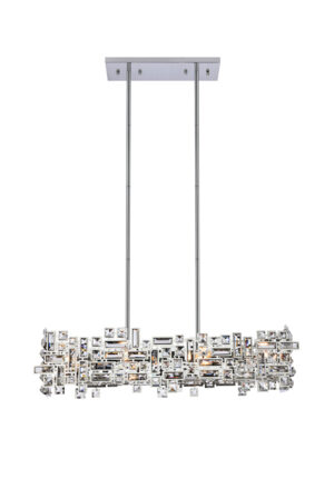 Picasso 6 light Chrome Pendant Clear Royal Cut Crystal