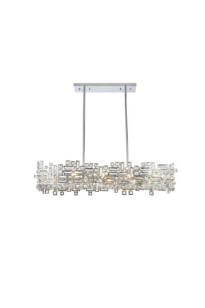 Picasso 8 light Chrome Pendant Clear Royal Cut Crystal