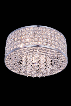Amelie 4 light Chrome Flush Mount Clear Royal Cut Crystal