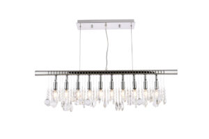 Chorus Line 10 light Chrome Chandelier Clear Royal Cut Crystal