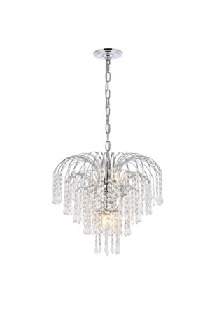 Falls 6 light Chrome Pendant Clear Royal Cut Crystal