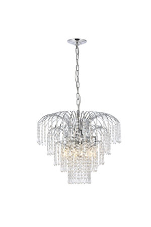 Falls 6 light Chrome Chandelier Clear Royal Cut Crystal