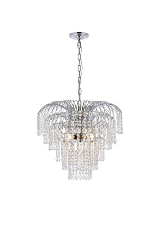 Falls 6 light Chrome Chandelier Clear Royal Cut Crystal
