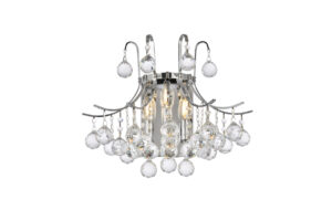 Toureg 3 light Chrome Wall Sconce Clear Royal Cut Crystal