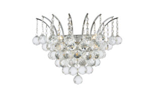 Victoria 3 light Chrome Wall Sconce Clear Royal Cut Crystal