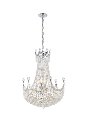 Corona 15 light Chrome Chandelier Clear Royal Cut Crystal