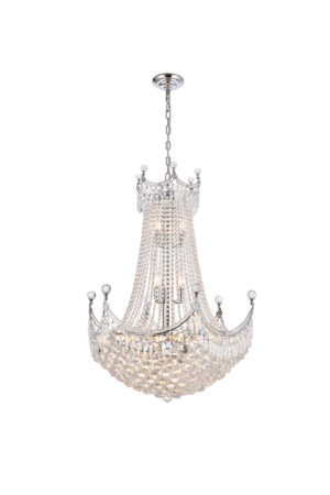 Corona 24 light Chrome Chandelier Clear Royal Cut Crystal