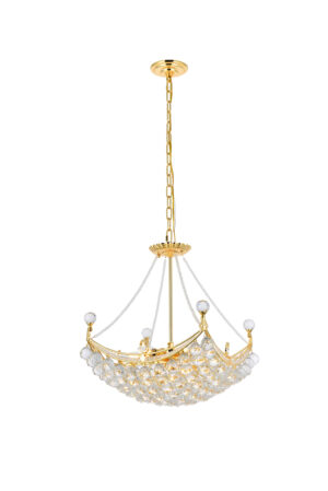 Corona 8 light Gold Chandelier Clear Royal Cut Crystal