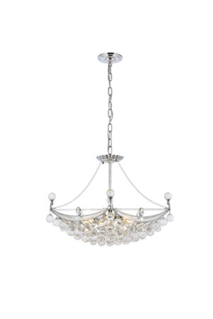 Corona 6 light Chrome Chandelier Clear Royal Cut Crystal