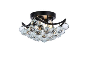 Corona 10 inch black flush mount