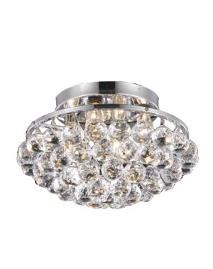 Corona 4 light Chrome Flush Mount Clear Royal Cut Crystal