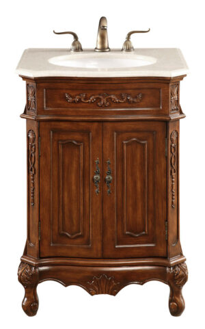 24 In. Single Bathroom Vanity Set In Brown