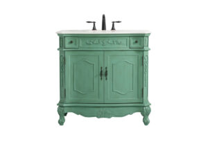 36 inch Single bathroom vanity in vintage mint