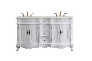60 in. Double Bathroom Vanity set in antique white