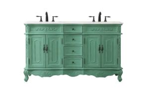60 inch double bathroom vanity in vintage mint