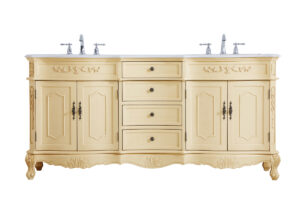 72 inch Double Bathroom Vanity in Light Antique Beige