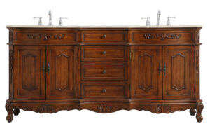 72 inch Double Bathroom Vanity in Teak