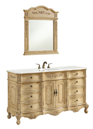 60 In. Single Bathroom Vanity Set In Antique Beige