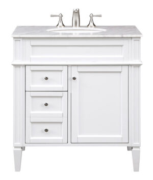 32 In. Single Bathroom Vanity Set In White