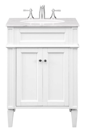 24 In. Single Bathroom Vanity Set In White