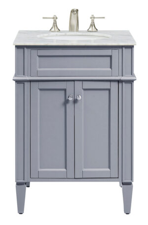 24 In. Single Bathroom Vanity Set In Grey